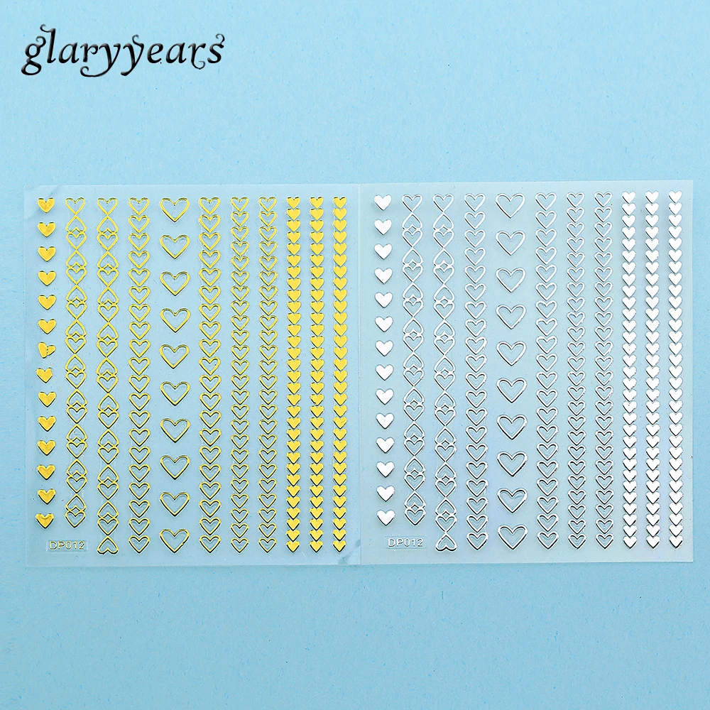 1pc 3D Nail Sticker Black Gold Sweet Heart Sticker Nail Decal Sticker Women Manicures Tool Decoration DP012 Nail Sticker Holiday