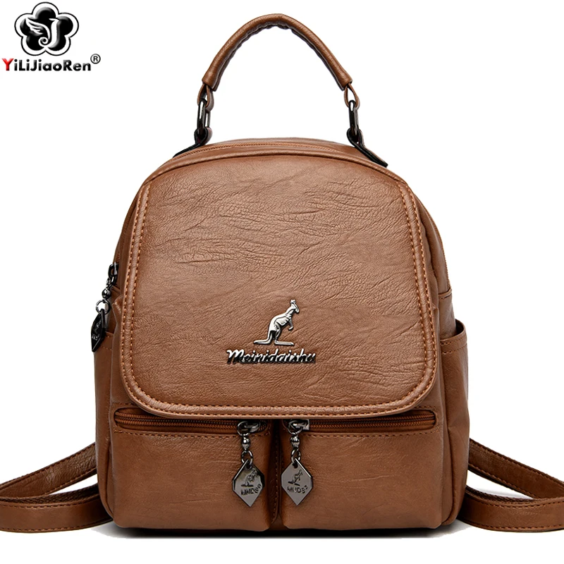 

Casual Ladies Small Backpack High Quality Mini Leather Backpack Women Cute Backpacks for Girls Summer Shoulder Bag Sac A Dos