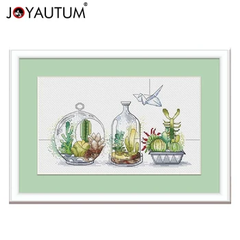 

cactus flowers, Counted Cross Stitch Kits printed Cross-stitch set Embroidery Needlework XXFISH DIY 14ct fabric white pattern