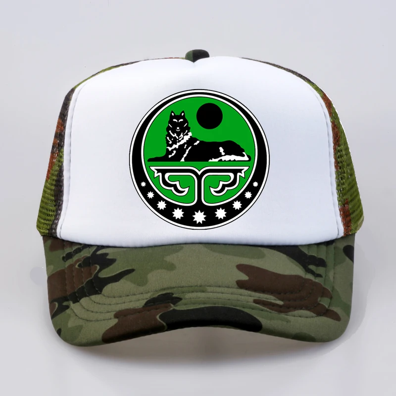 

Чеченская Республика икхирия мужские женские мужские бейсболки с принтом чэньчский волка Второй канал летняя сетчатая Кепка-тракер