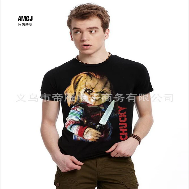 Chucky Devil Baby Hip Hop T Shirt Men 3D Print Fashion High Quality Mens Tshirt Cotton Clothes | Мужская одежда