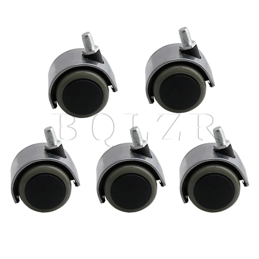 BQLZR 5cm Dia Gray Stainless Steel Chair Caster Swivel Wheel Lead Screw