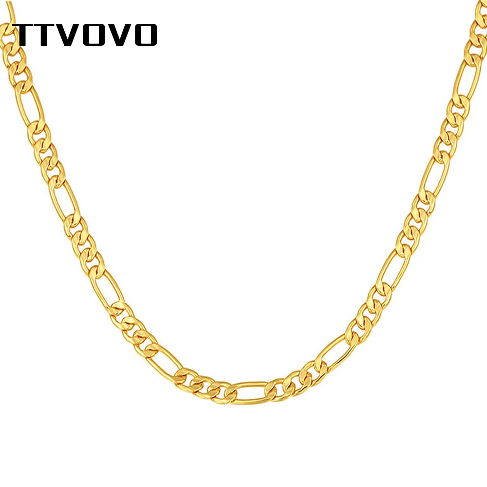 TTVOVO Мужская цепочка с подвеской золотого цвета шириной 5 мм 6 кубинская в стиле