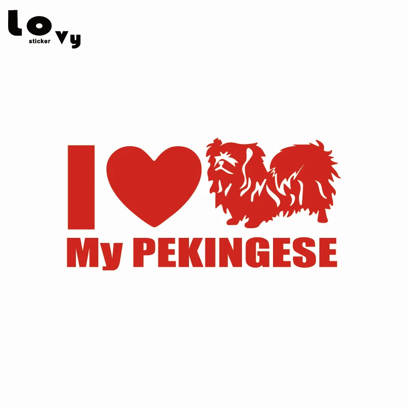 Виниловая забавная наклейка для автомобилей I Love My Pekingese мультяшная собака