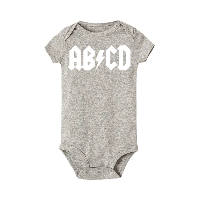 Abcd Acdc Funny Rock Baby Newborn Bodysuit Baby Boy Girl Clothes
