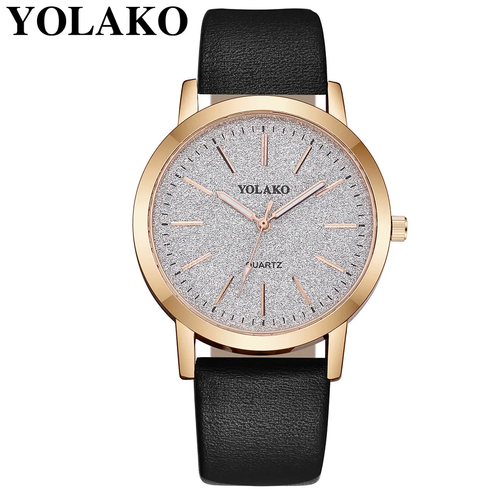 

YOLAKO New Quartz Reloj hombre Women Wrist Watch Alloy Starry Sky Watch Analog Ladies horloges Fashion Leather Band Clock B40