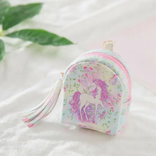 

2018 Brand New Unicorn Purses Digital Printing Unicorn Set Design Tassel Coin Purse Key Card Bag Gift