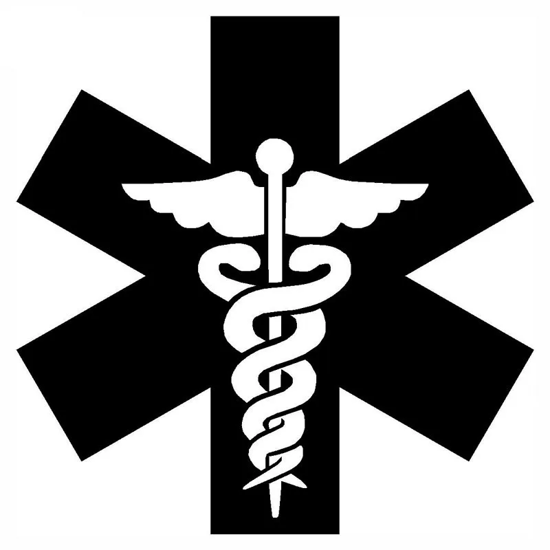 

9.5*9.5CM Medical Symbol Car Sticker Decals Motorcycle Decals Waterproof Car Styling Car Accessories Black Silver C2-0473