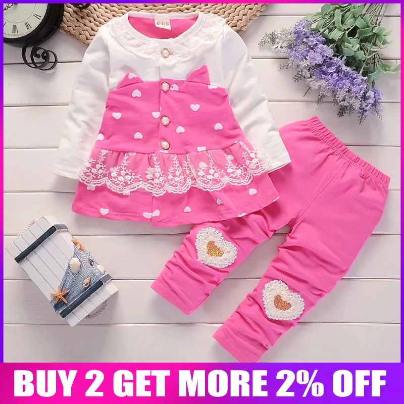 

BibiCola Baby girls clothes kids girls clothing set toddler coat+pants 2pcs sport suit set baby tracksuit Spring Autumn Clothes