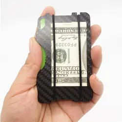 Горячая 2019 модный металлический углеродный волоконный ID держатель для кредитных карт черный компактный чехол для визиток кошелек с RFID