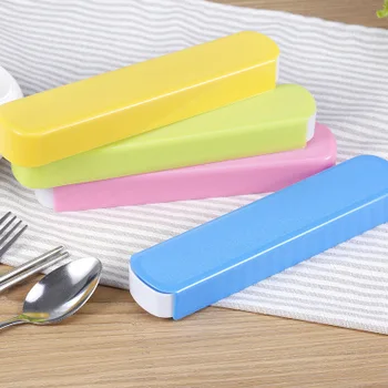 

Candy-colored stainless steel chopsticks spoon set Portable stainless steel cutlery set