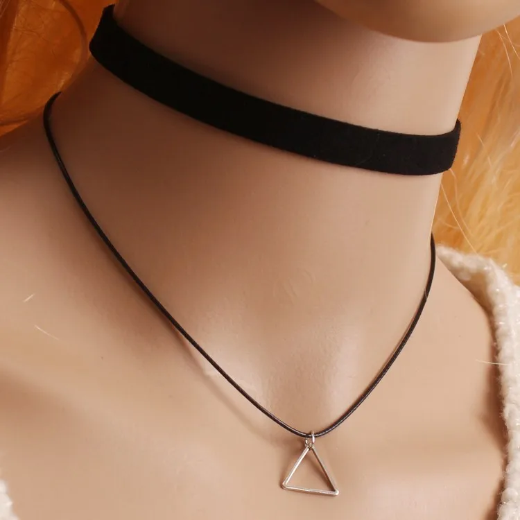 Горячая Мода двухслойные ожерелья оптом ожерелья с подвесками и кисточками черный, бархатный, кожаный Чокеры ожерелья для женщин ювелирные изделия