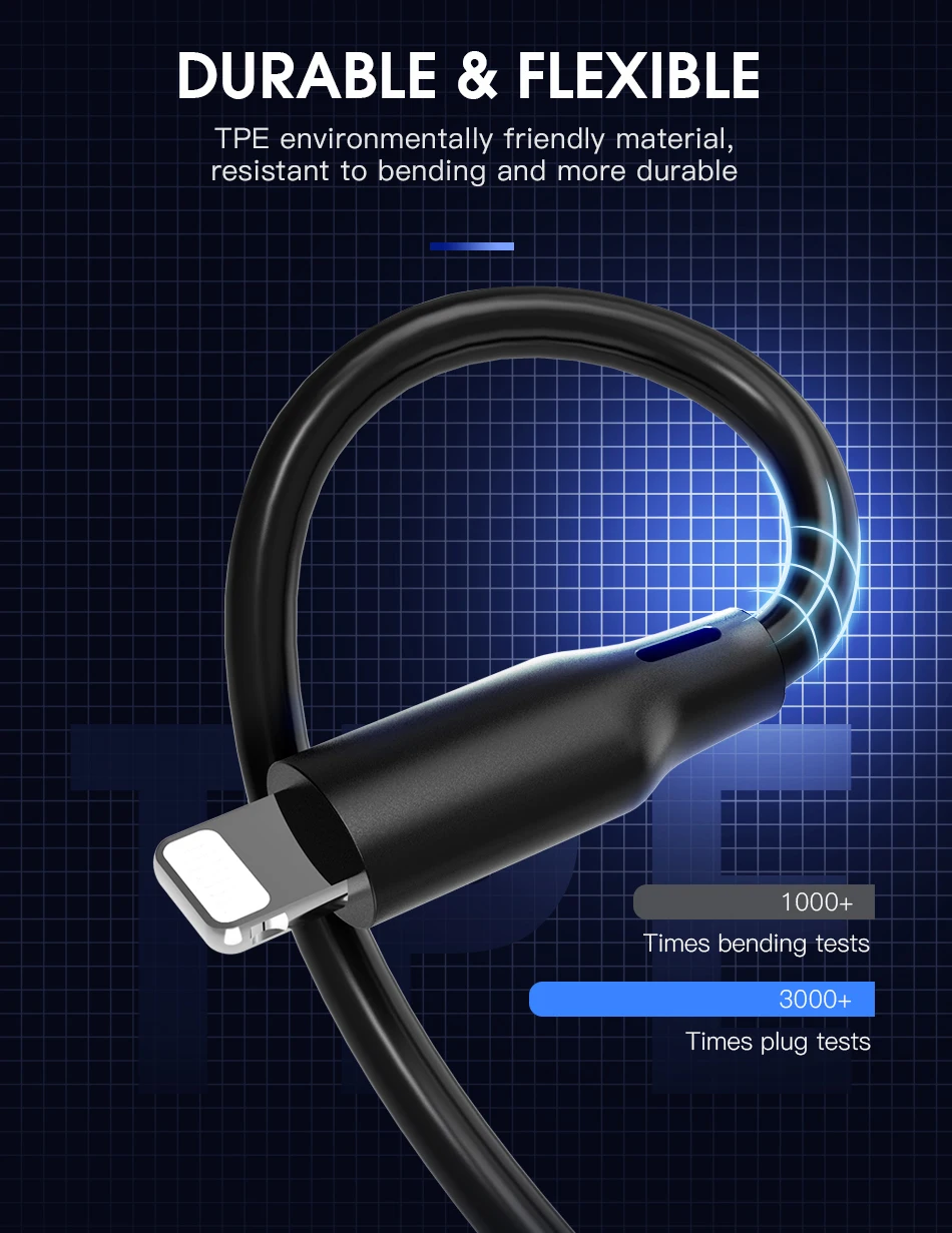 ACCEZZ TPE USB осветительный кабель для Apple iPhone X XS MAX XR 8, 7, 6, 6 S, Plus, 5, 5S кабель для зарядки и передачи данных с кабели для ipad Зарядное устройство Шнур Линия