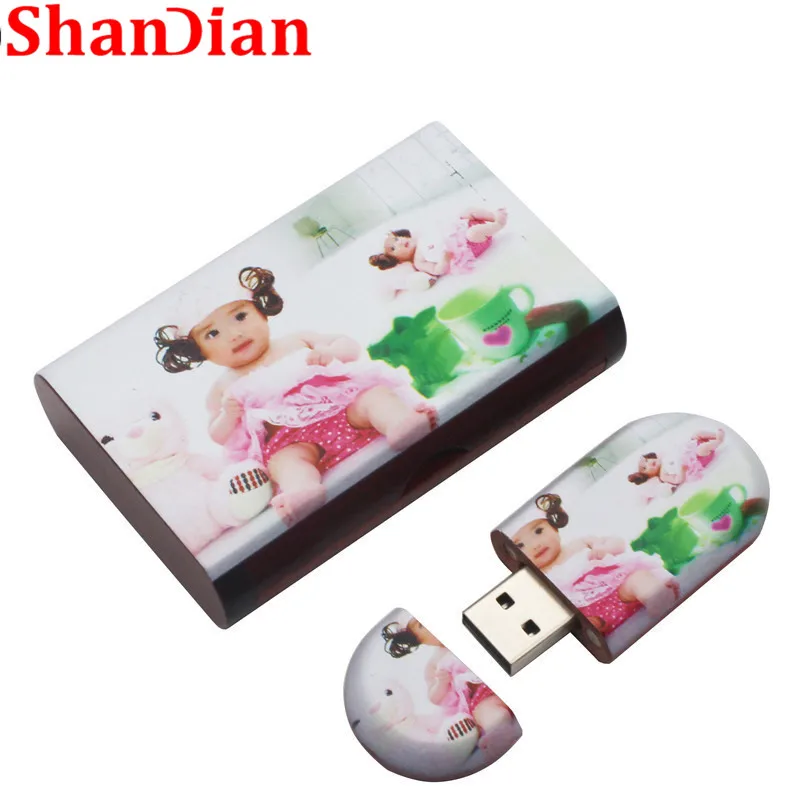 SHANDIAN оптовая продажа высокое качество деревянный логотип гравировка по дереву USB