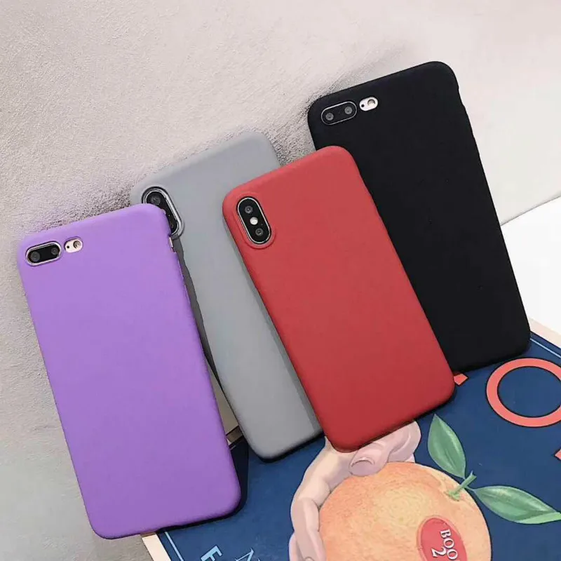

Ultra thin Matte Soft Case For iPhone 8 7 6 6s Plus TPU Solf Silicone Cases For iPhone 5 5s SE X XS XR MAX 10 Cute Candy Cover