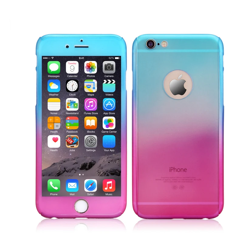 360 Gradient Phone Case For iPhone 7 6 6S Plus 5 5S SE Luxury hard PC Cover Samsung S5 edge 8 9 Original case |
