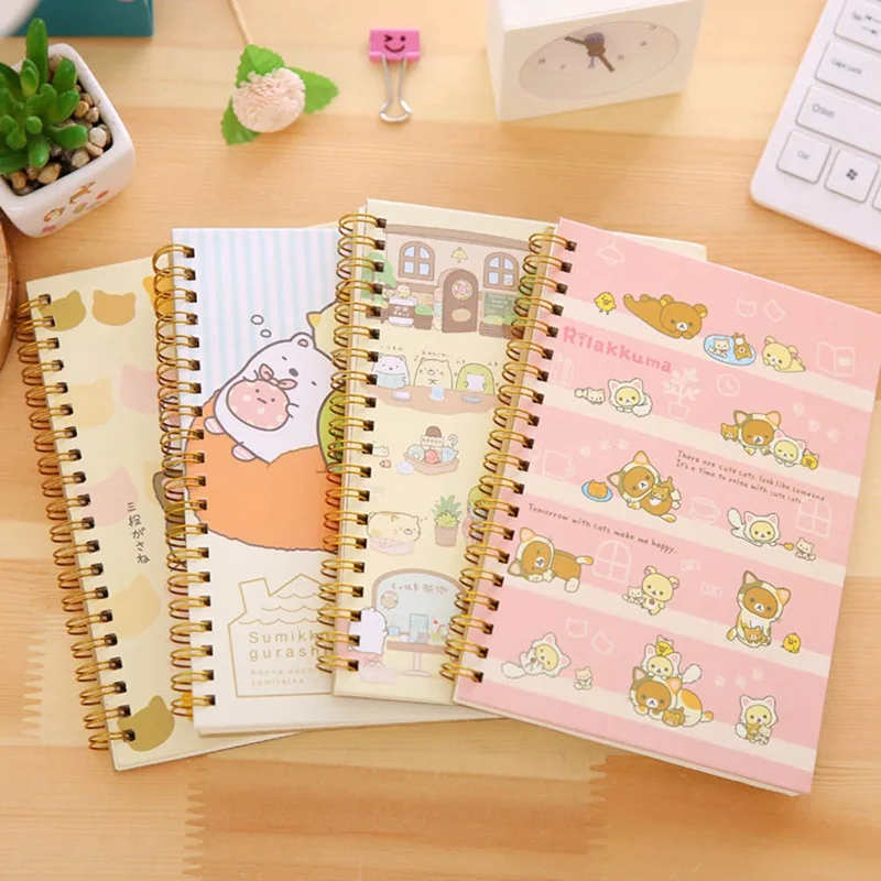 

1PCS New Kawaii Japan Cartoon Coil Notebook Diary Agenda Pocket Book Office School Supplies
