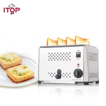 ITOP – grille-pain Commercial en acier inoxydable, 4 tranches, 220V/240V, avec minuterie numérique, outils de cuisson