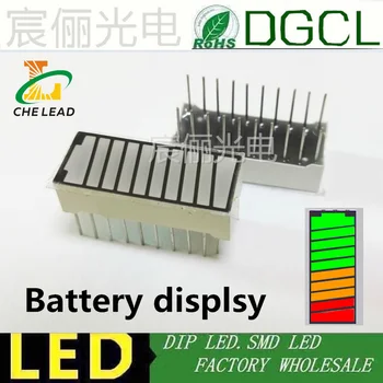 

10 grid 3 -color battery display digital tube light bar Red Orange Green LED digital light bar 10 segment LED light bar