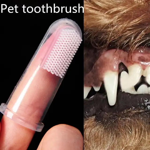 Super Soft Pet Finger Toothbrush Teddy Dog Brush Bad Breath Tartar Teeth Tool JULY6 5