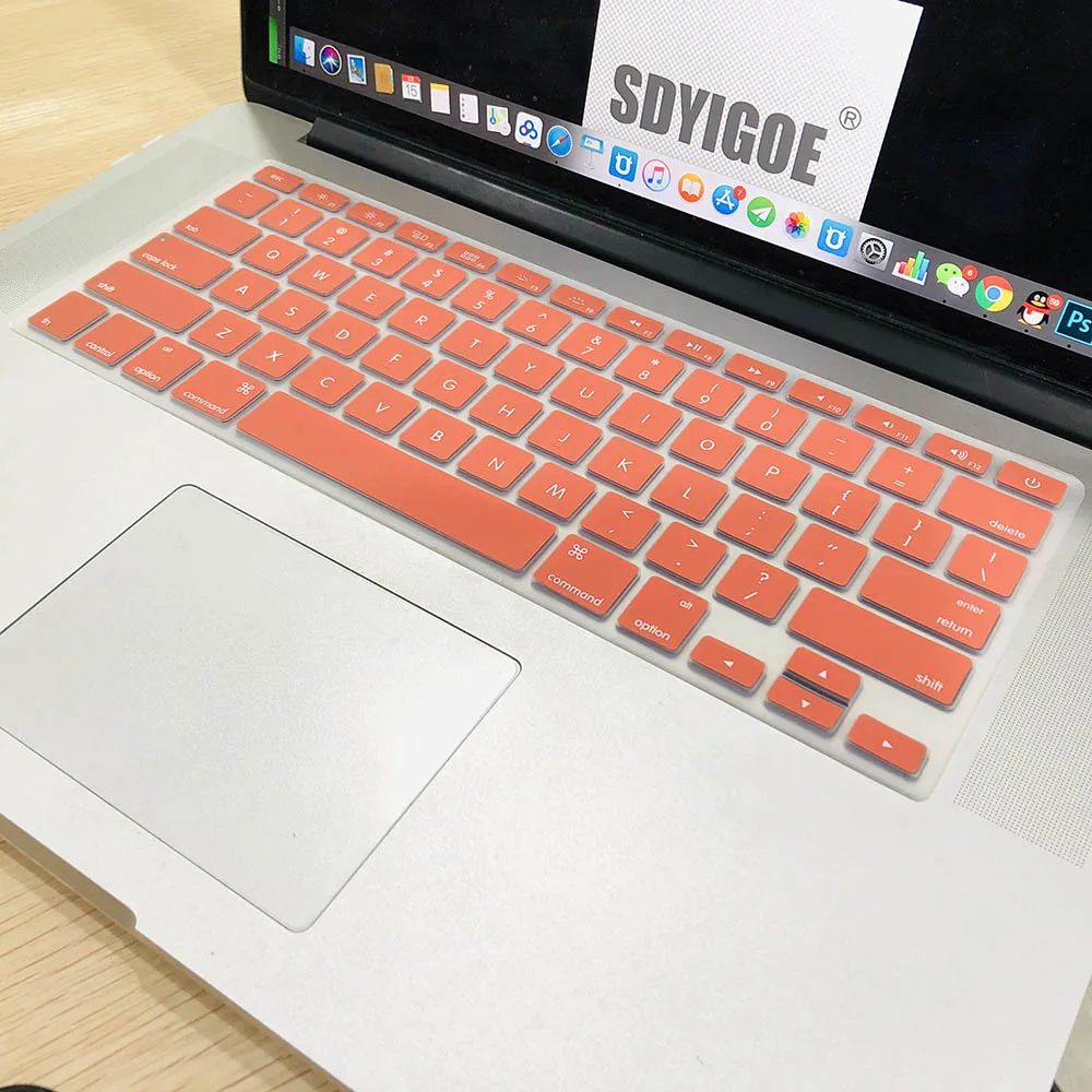 Клавиатура для ноутбука, чехол для macbook air 13 pro 15 дюймов A1466 A1502 A1278 A1398, Силиконовая накладка для клавиатуры, цветная защитная пленка - Цвет: F