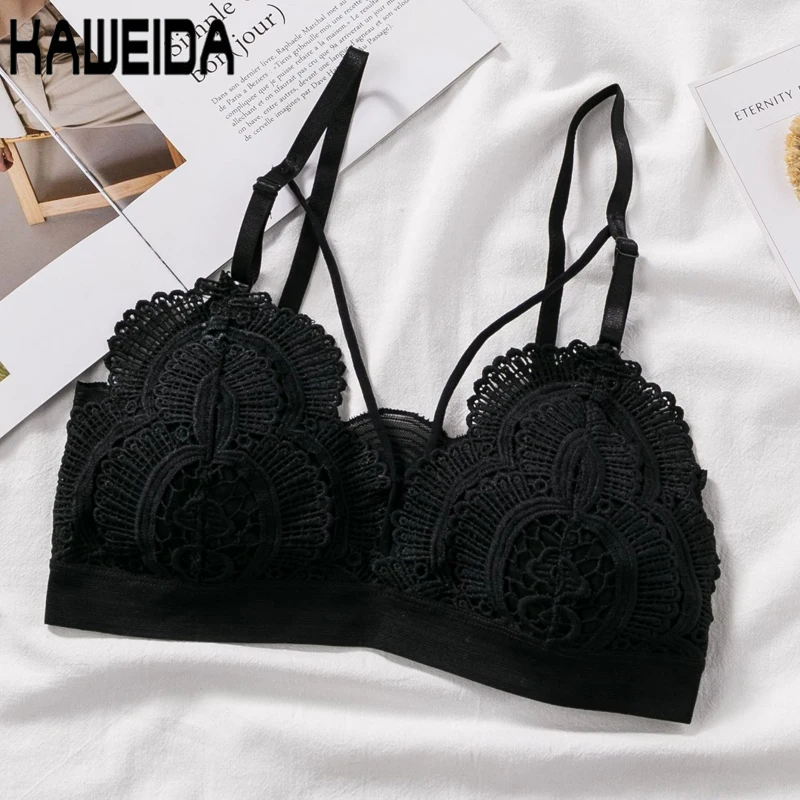 Bra Wireless Bras for Women Lingerie Lace Sexy Bralette Push Up Bra Plus Size Y-line Straps Backless Bras Large Size Wholesale