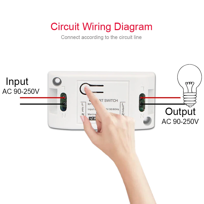 

433Mhz Wireless Remote Control Switch AC 110V 220V 1CH Relay Receiver + Wall Panel Transmitter 433 MHz RF Remote ControlDIFODA