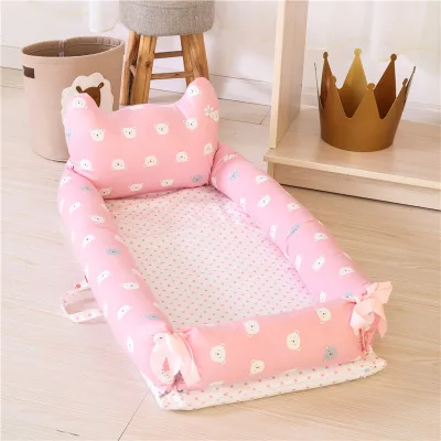 Роскошная детская кровать Корона кроватка дорожная кровать для детей детская люлька портативная кроватка для младенцев детская хлопковая Колыбель для новорожденных - Цвет: D