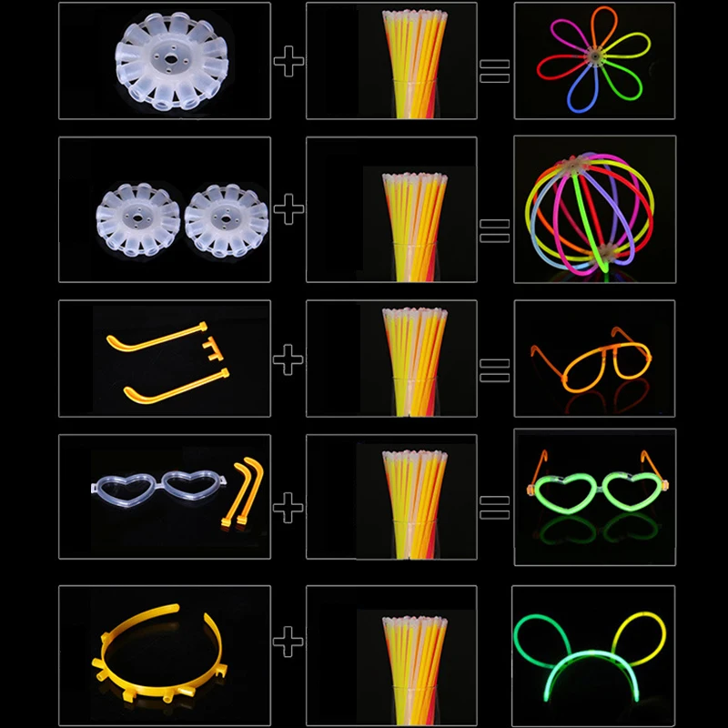 200 шт./компл. красочные светится в темноте флуоресцентная светящаяся палочка Браслеты ожерелья фестиваль рождественские вечерние неоновые Glowstick детские игрушки