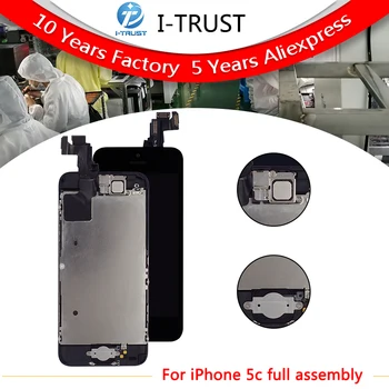 

20pcs AAA For iPhone 5C LCD Display With Touch Screen Digitizer Assembly with Front Camera & Homebutton Black Free DHL