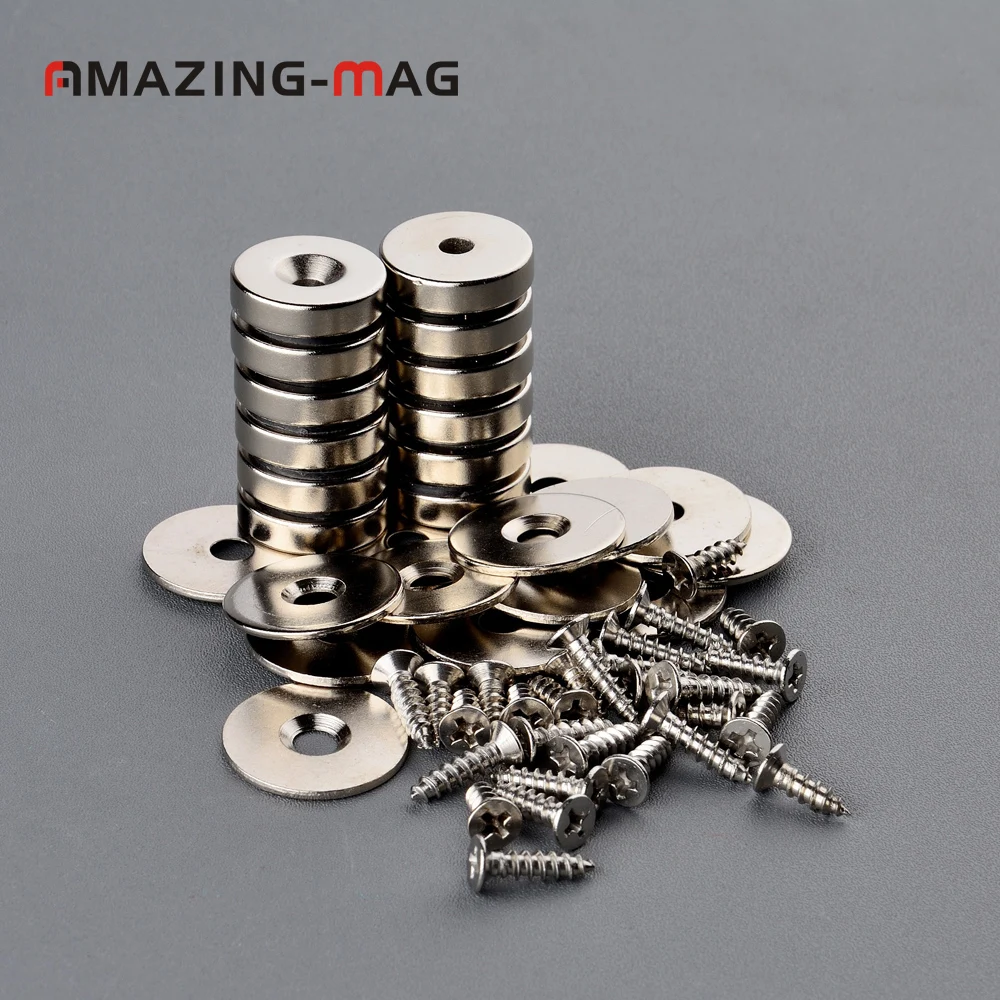 12PC 5.5KG Powerful Neodymium Countersunk Door Disc D20*5mm Rare