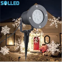 Lampe décorative de paysage en forme de flocon de neige, SOL projecteur Laser à neige mobile pour la décoration de la fête de noël