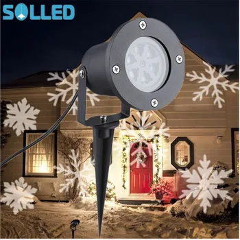 

SOLLED Outdoor Snowflake LED Stage Light Garden Moving Snow Laser Projector for Christmas Party Decoration Landscape Lamp