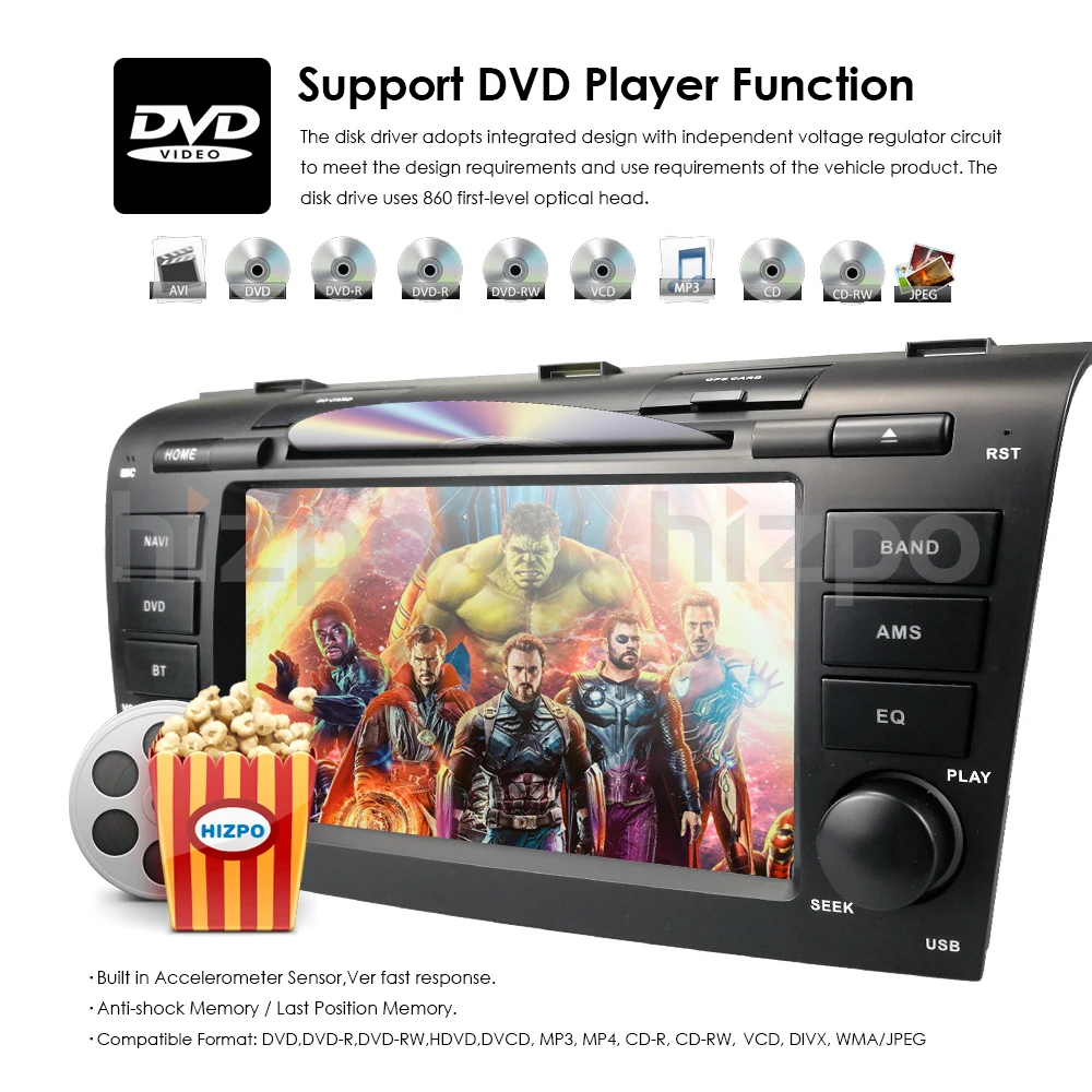 Perfect 7" 2 din AutoRadio Car DVD Stereo Player for MAZDA3 MAZDA 3 2004 2005 2006 2007 2008 2009Tape Recorder Bluetooth GPS Navi 3G RDS 16