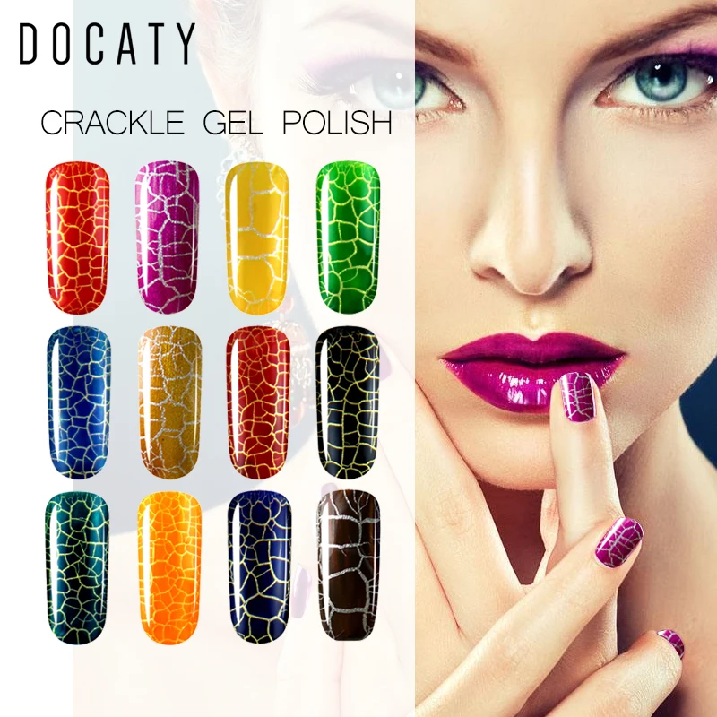 

Docaty Permanent Uv Nail Polish and Led Enamel Varnishes Crackle Gel Hybrid Lacquer Enamels All for Manicure Tools 7ml