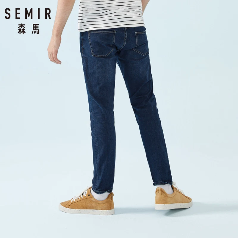 Джинсы SEMIR мужские облегающие потертые джинсы с боковым карманом хлопковые