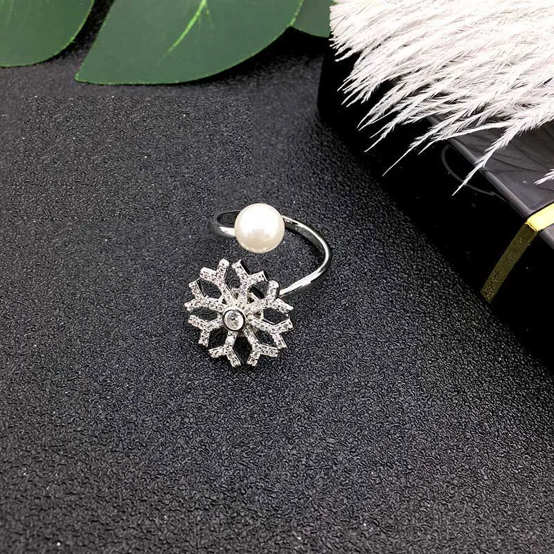 Rivca модные снежинки Edelweiss вращающееся кольцо на палец оптовая продажа пальцевые