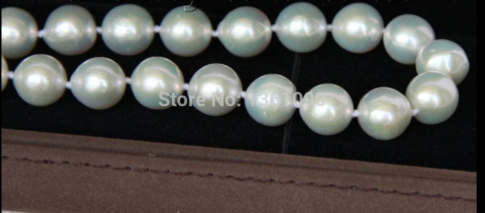 

00644 SUPER LUSTER BAROQUE 11MM WHITE SOUTH SEA PEARL NECKLACE 14KGP (A0322)