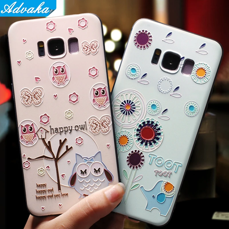 

Cartoon Creative Silicone Scrub Soft Case For Samsung S8 S9 S8+ S9+ Ultra-thin 3D Embossed Painted Phone Case For Samsung J8 J4