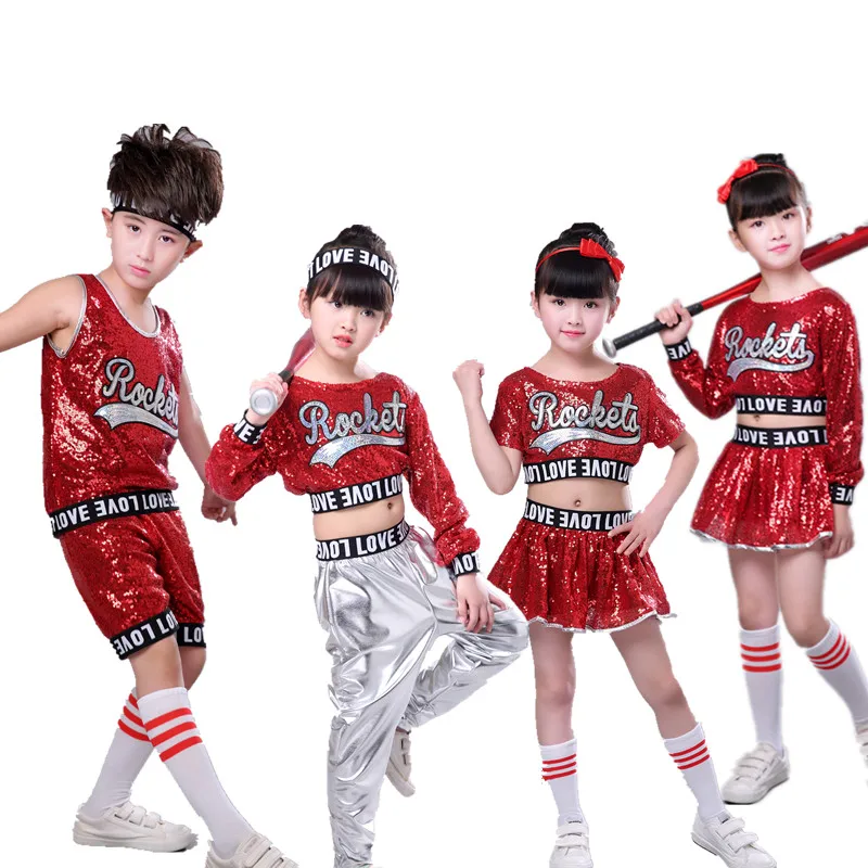 

Sequin dance wear Jazz dance dress kids girls child Jazz dance costume girl kids boy carnival costume Jazz dance costume set boy