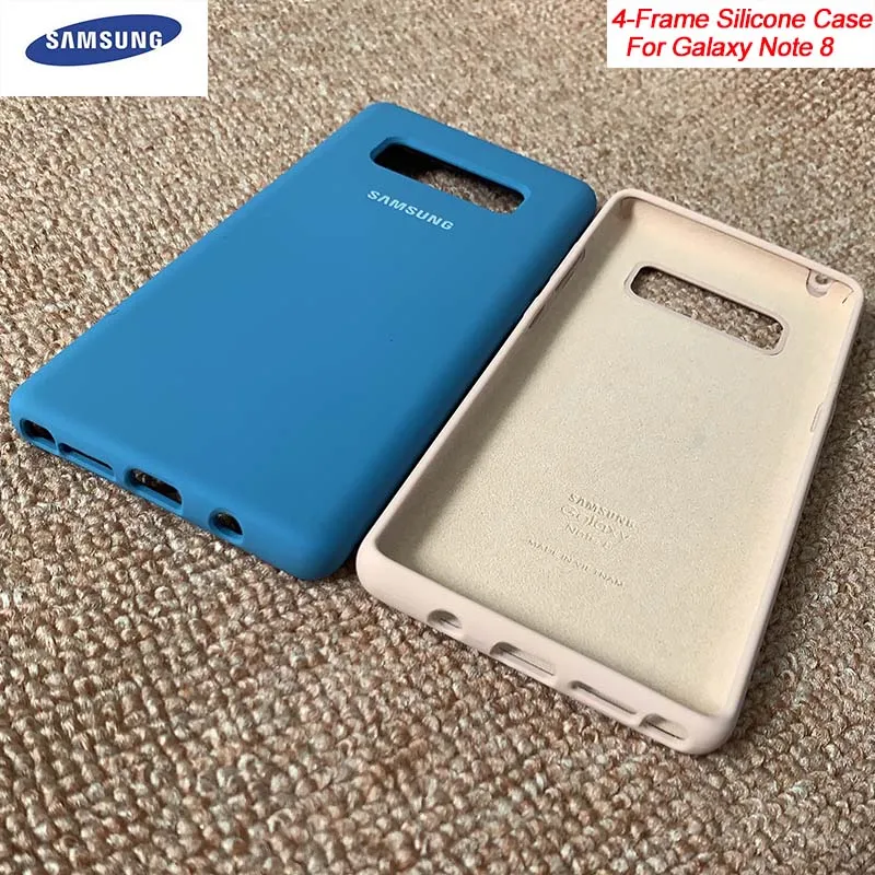 

Original Samsung Galaxy Note 8 Soft Silicone Case Silky Touch 4 Frames Full Protective Liquid Shell Cover For Galaxy Note8