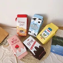 Bolsos de hombro para mujer con estampado de frutas leche plátano fresa Mini bolsos cartera para teléfono pequeños bolsos cruzados de cuero Pu para mujer