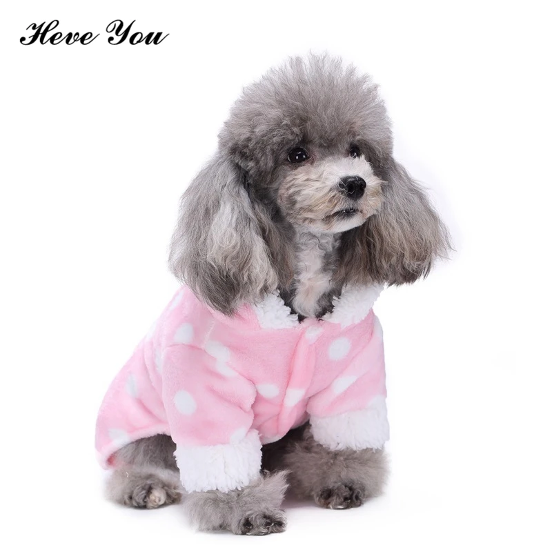 Heve You Jumpsuits For Samll Dogs Winter Warm Pet Pajamas Dog Costume Chihuahua Clothes Pink Dot Flannel Puppy Dog Clothing Pajamas Dog Jumpsuit For Dogdog Pajamas Aliexpress