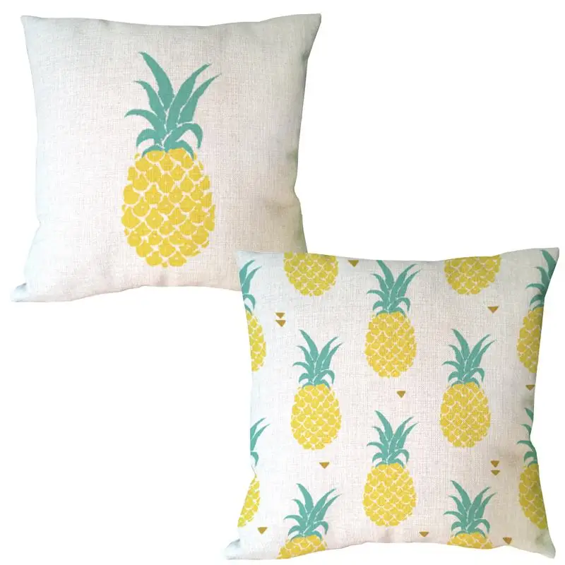 Hawaiian Pineapple Print Custom Accent Sofa Linen Throw Pillow Cases
