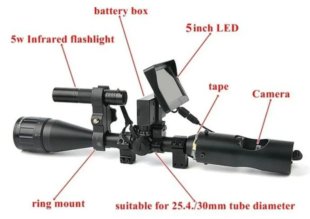 Цифровой Инфракрасный Комплект ночного видения/с зарядным устройством камеры HD и ИК-фонариком оптические прицелы ЖК-экран охотничьи прицелы