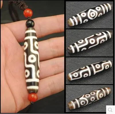 Tibet natural real open to pure primitive stone chrysanthemum old mine pharmacists Law Lo two three nine eye beads necklace men | Украшения