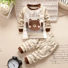 Autumn Winter 2020 Baby Boy Girls Clothes Cotton Girl Clothing Sets Cartoon Long-Sleeved T-Shirt+Pants Infant Clothes 2pcs Suit