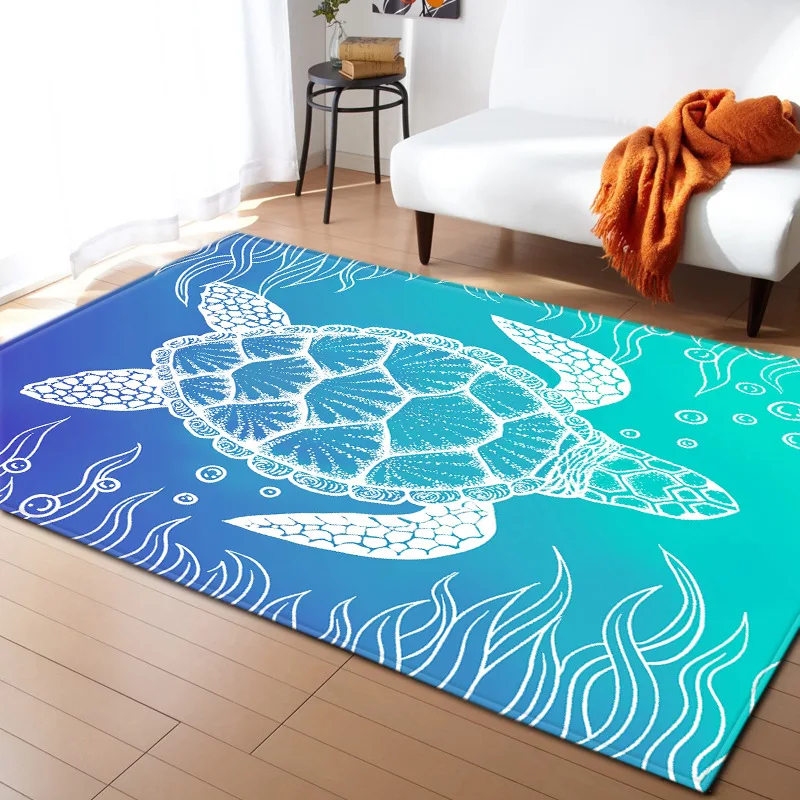 Подводный мир, 3D ковры для гостиной, домашний текстиль, мягкий фланелевый детский коврик для ползания, детская комната, красивая черепаха, ковер - Цвет: C606-7