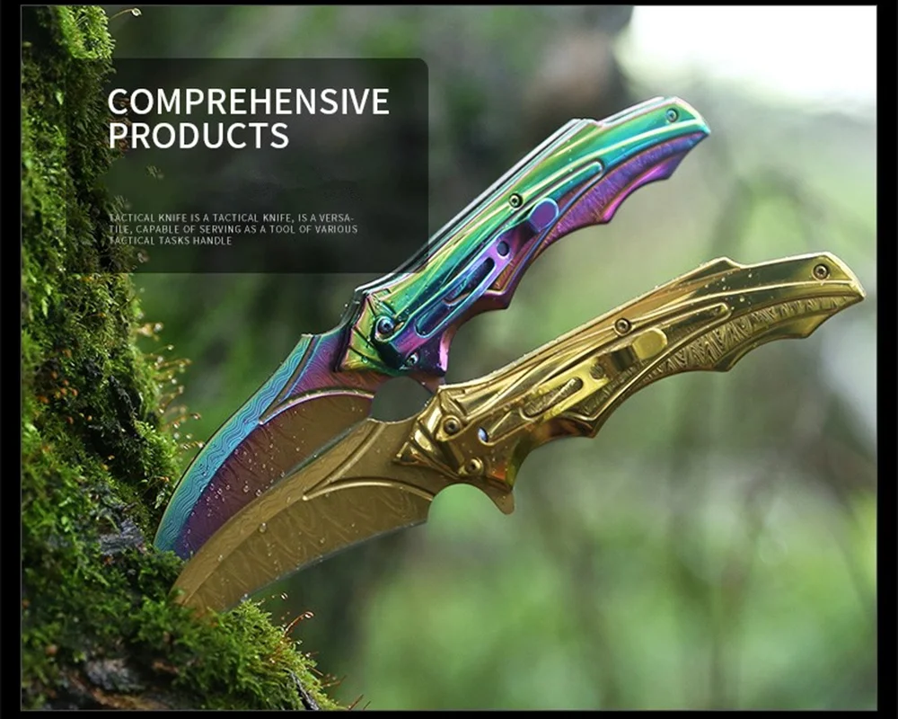 

2019 Flipper Pocket Knives D2 Satin Blade Axis System G10 Handle Gold and Color Camping Tools Survival Hunting Folding Knife