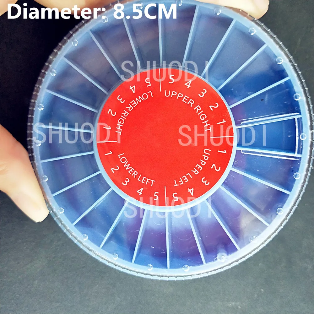 

22 slots of Round Container Box for Dental Orthodontic Brackets buccal tubes , Storage Box ( Price not includes the bracket )